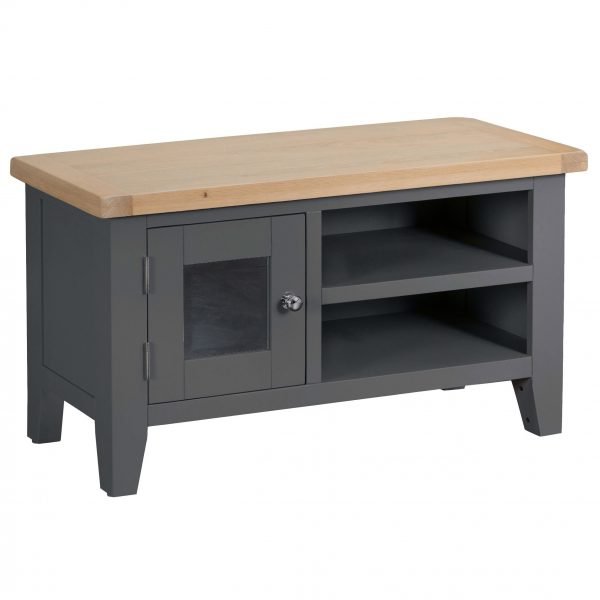 Brompton Painted TV Unit with Door and Shelf Charcoal