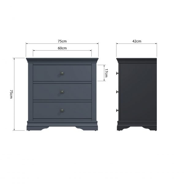 Midnight Grey Isabelle Drawer Chest of Drawers