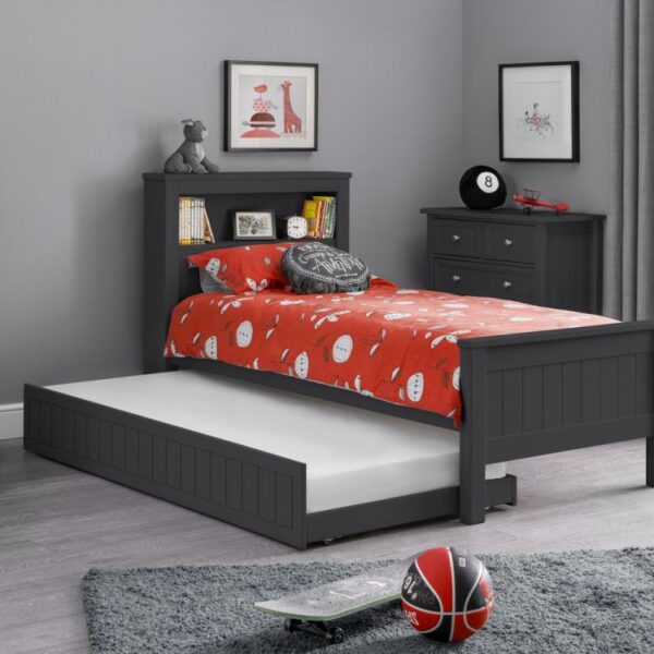 maine bookcase bed underbed anthracite roomset open