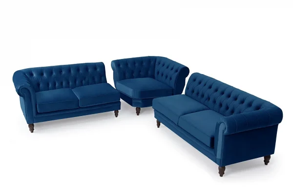 Lauren Medium Blue Velvet Corner Sofa split