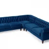 Lauren Medium Blue Velvet Corner Sofa top