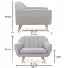 Luxor Grey Linen Armchair Dimensions