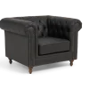 Montrose Black Leather Armchair angle