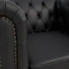 Montrose Black Leather Armchair close