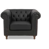 Montrose Black Leather Armchair front