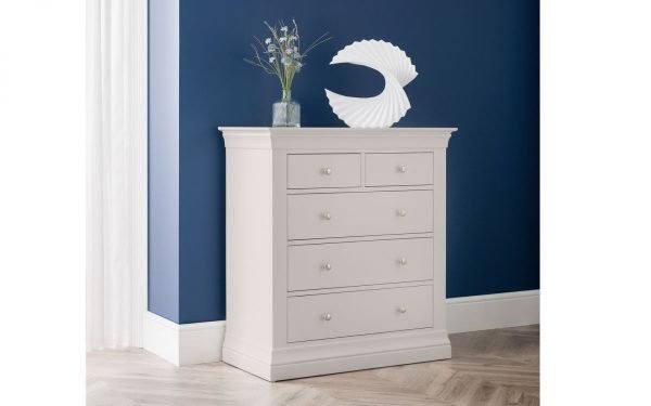clermont light grey drawer chest roomset