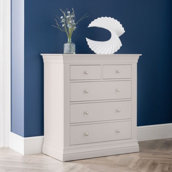 clermont light grey drawer chest roomset