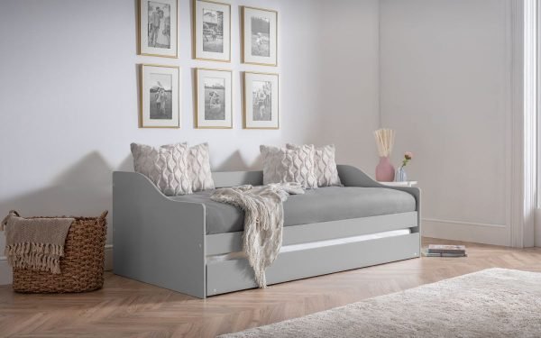 elba dove grey daybed roomset closed