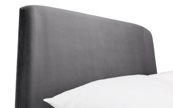 frida grey bed headboard detail