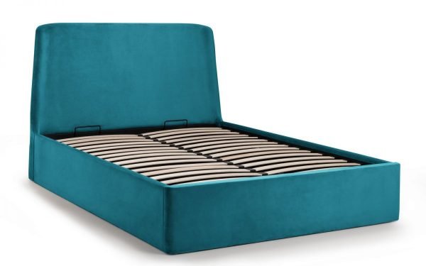 frida teal ottoman angled slats