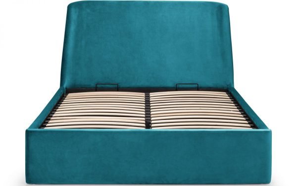 frida teal ottoman front view