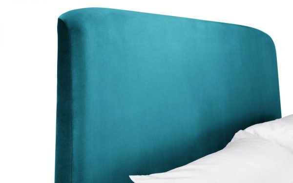 frida teal ottoman headboard detail