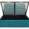 frida teal ottoman open front view