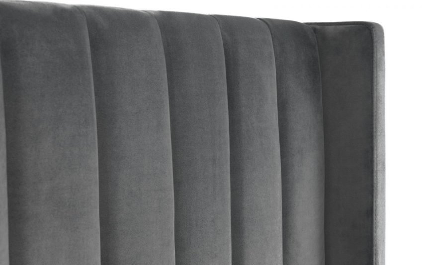 langham bed grey headboard corner detail