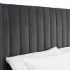 langham bed grey headboard detail