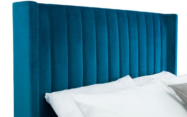 langham bed teal headboard deatil