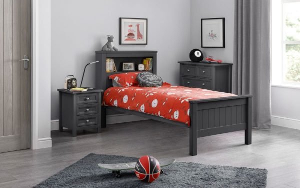 maine bookcase bed anthracite roomset
