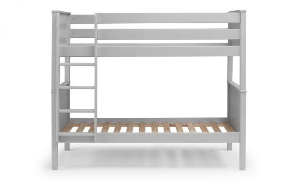 maine bunk bed dove grey ladder left