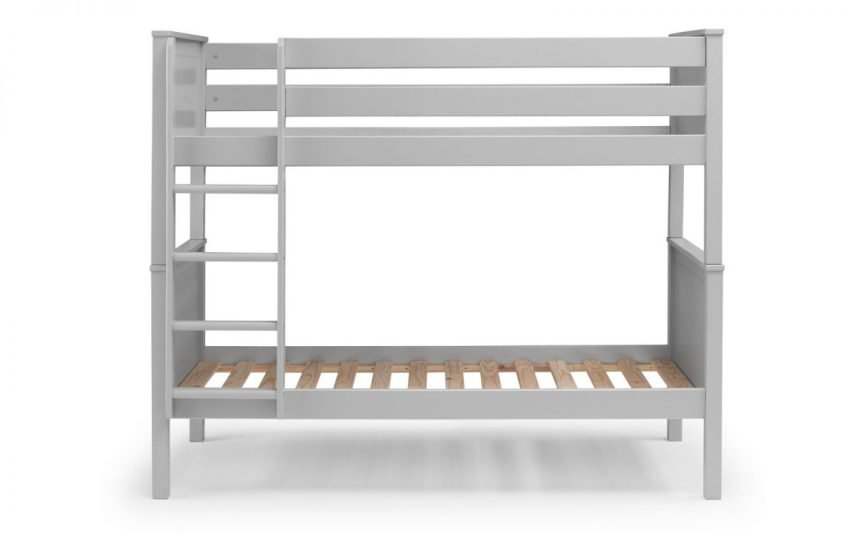 maine bunk bed dove grey ladder left