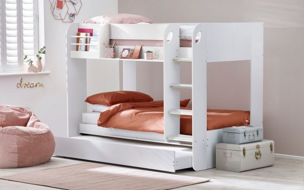 mars bunk white with underbed roomset