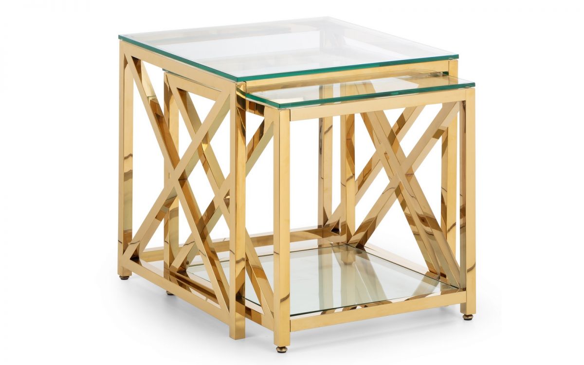 Miami Nest Of Tables Gold Free UK delivery 0 Interest