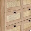 padstow oak drawer chest rattan detail