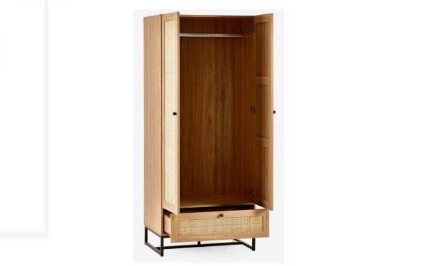 padstow oak wardrobe open doors