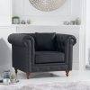 pt montrose black leather armchair wr