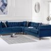 pt lauren blue velvet x medium corner sofa