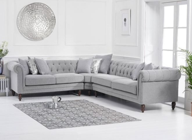 pt lauren grey linen x medium corner sofa new code pt