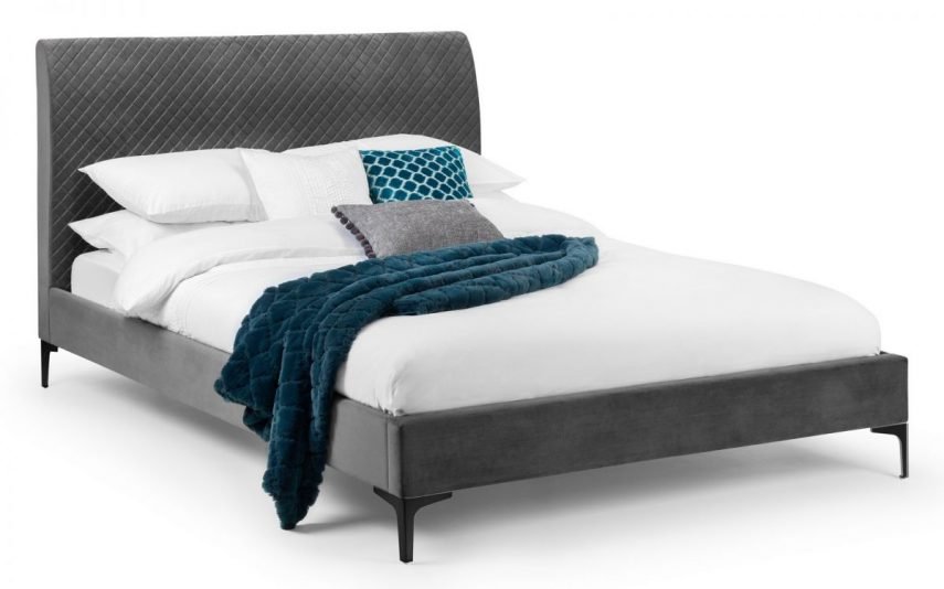 sanderson diamond quilted velvet bed dressed