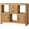 DAV low display unit storage doors drawers oak wood dining living waxed contemporary