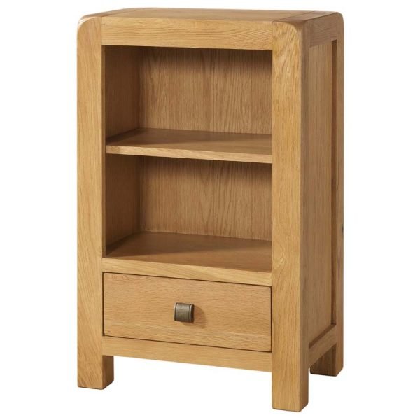 DAV small bookcase storage oak wood dining living waxed contemporary