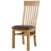 DAV slat back dining chair wooden PU seat oak wood dining waxed contemporary