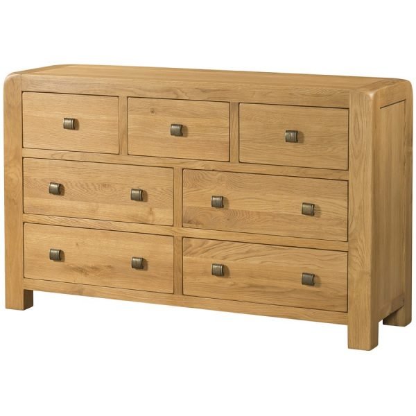 DAV drawer chest combination oak wood bedroom waxed contemporary