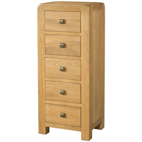 DAV drawer tall tallboy wellington chest oak wood bedroom waxed contemporary