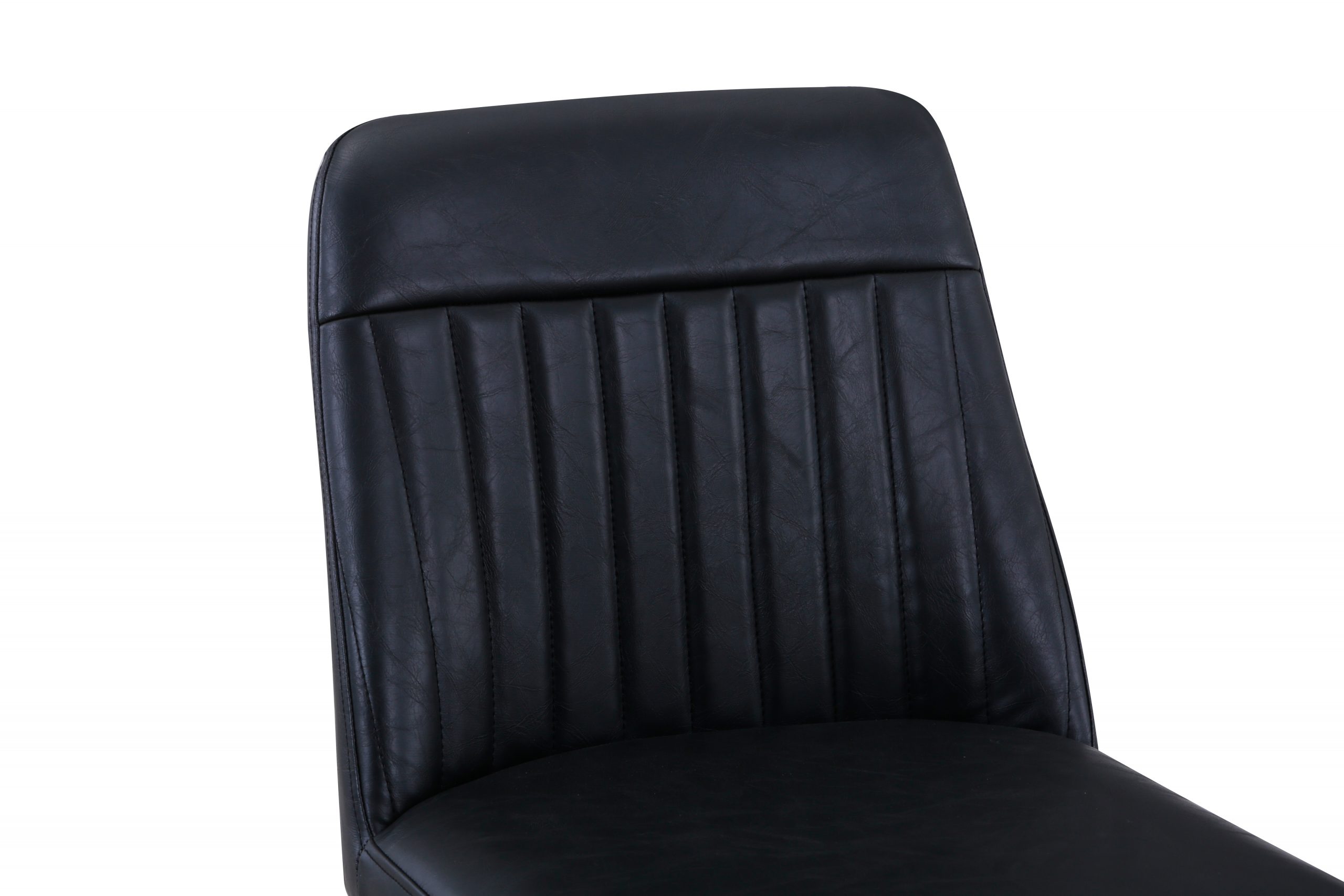 Vintage Black Leather Bar Stool Only Oak Furniture