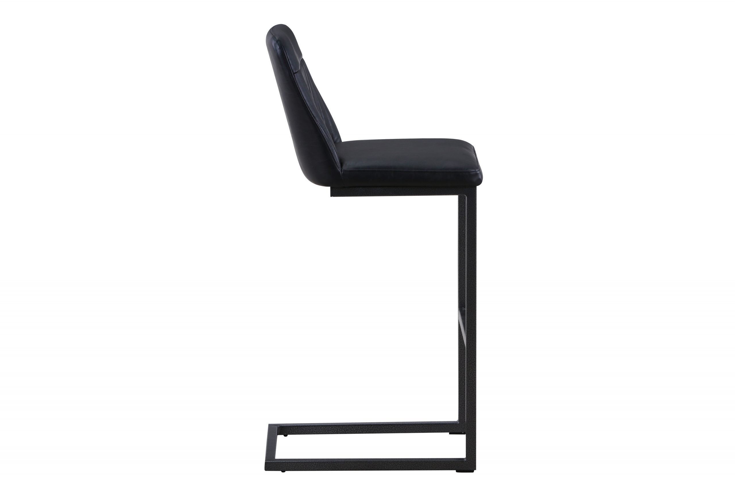 Vintage Black Leather Bar Stool Only Oak Furniture