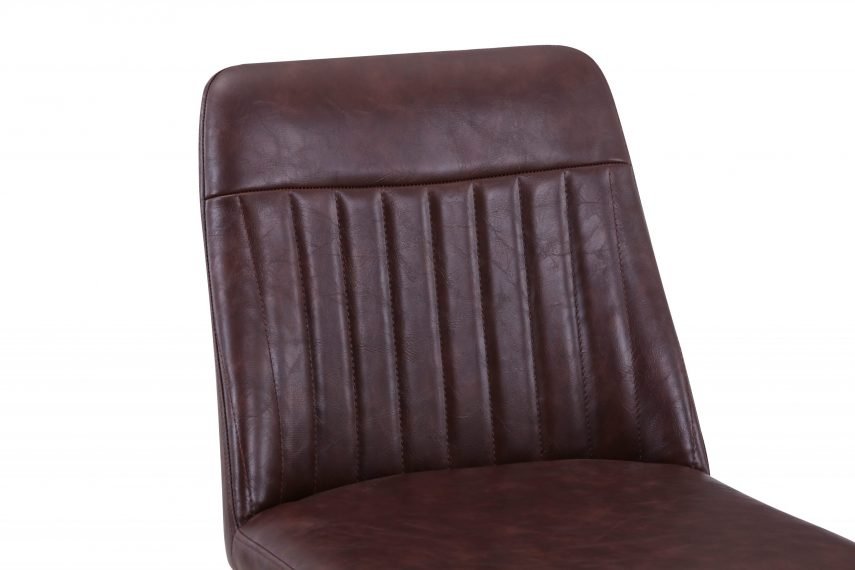 Vintage Brown Leather Bar Stool