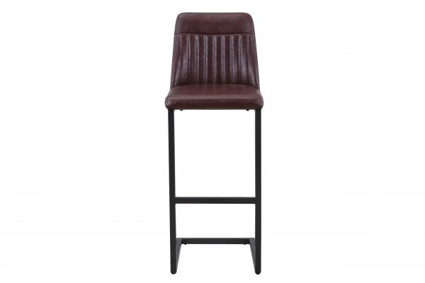 Vintage Brown Leather Bar Stool