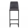 Vintage Grey Leather Bar Stool