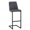 Vintage Grey Leather Bar Stool Hero