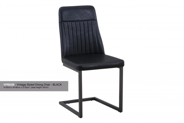 Vintage Styled Black PU Leather Dining Chair Hero