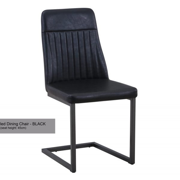 Vintage Styled Black PU Leather Dining Chair Hero