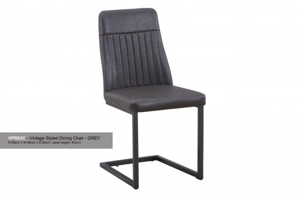 Vintage Styled Grey PU Leather Dining Chair Hero