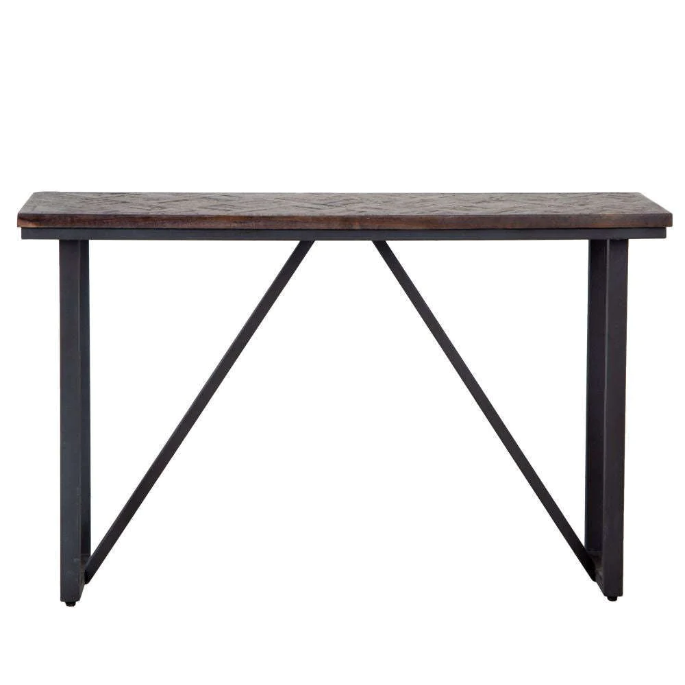 BA Dining 1.4m Bar Table Teak & Iron Only Oak Furniture