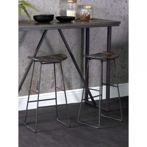 BA Dining Bar Stool Teak iron