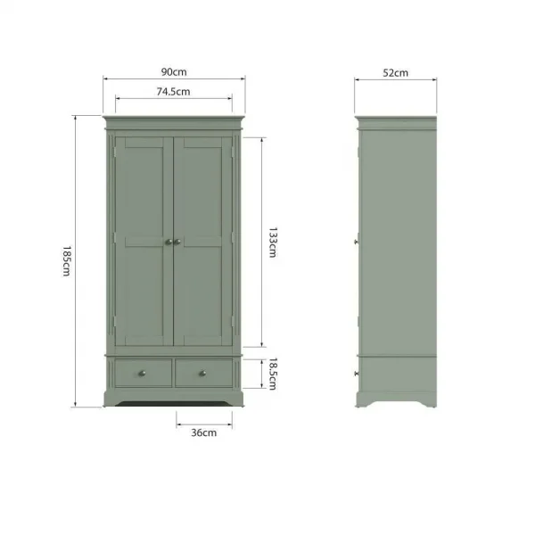 BP Bedroom Door Wardrobe Cactus Green