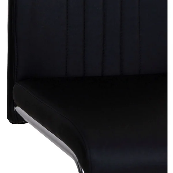 Black Faux Leather Cantilever Dining The Chair with Chrome Base