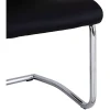 Black Faux Leather Cantilever Dining The Chair with Chrome Base